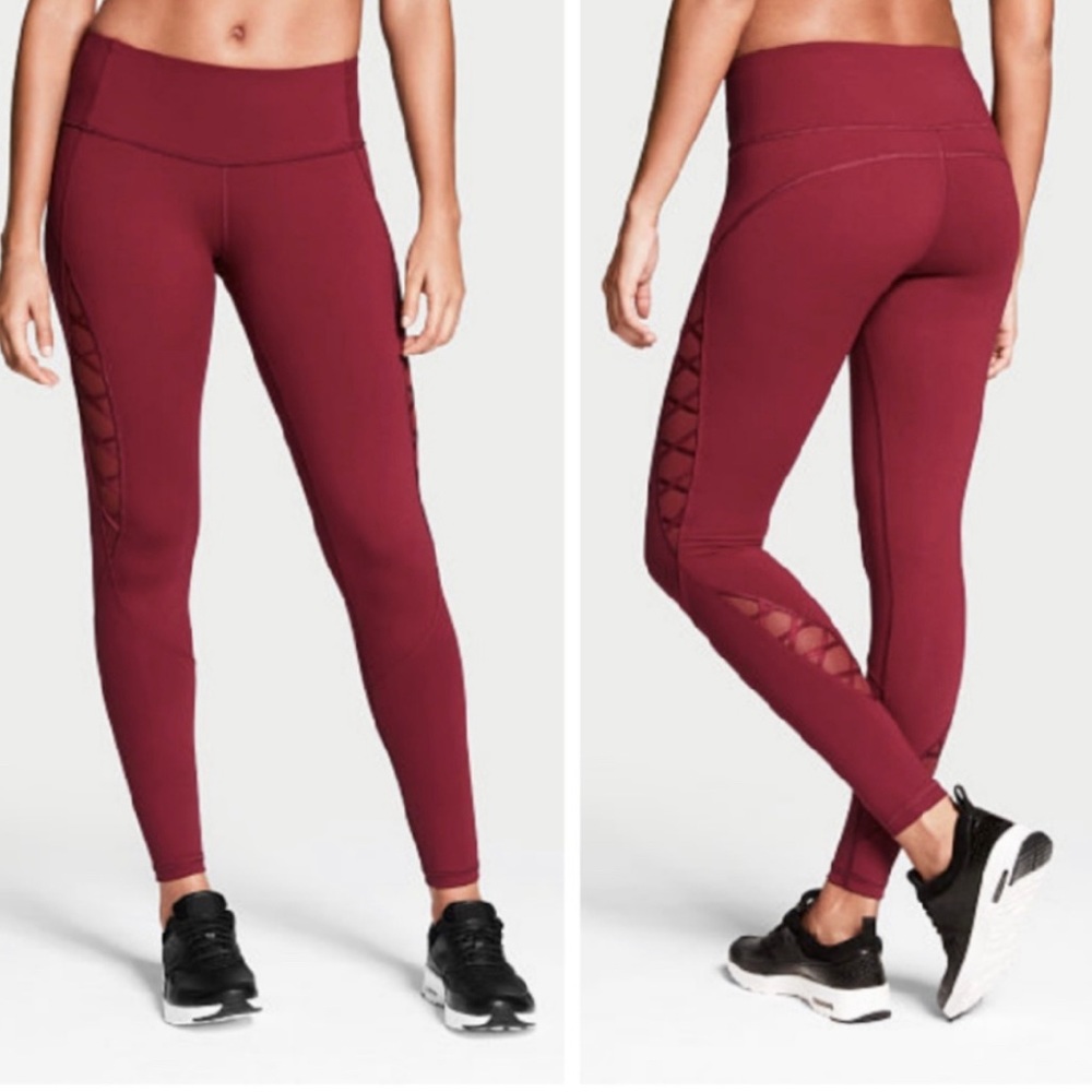 Victoria's Secret Sport Burgundy Knockout Leggings